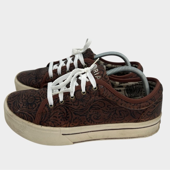 Ariat Women's Skylar Embossed Brown Sneakers Platform Size 11 Nice! - Picture 2 of 6